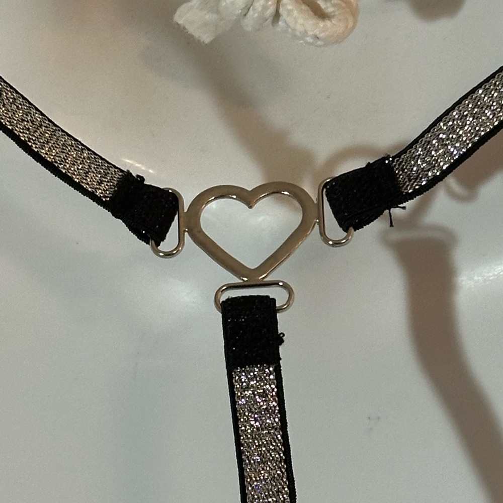 New Black and Silver Women's Bralette - Picture 2 of 4